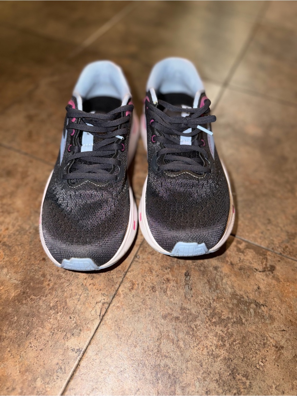Brooks Women's Black Running Shoes with Pink & Light Blue Accents